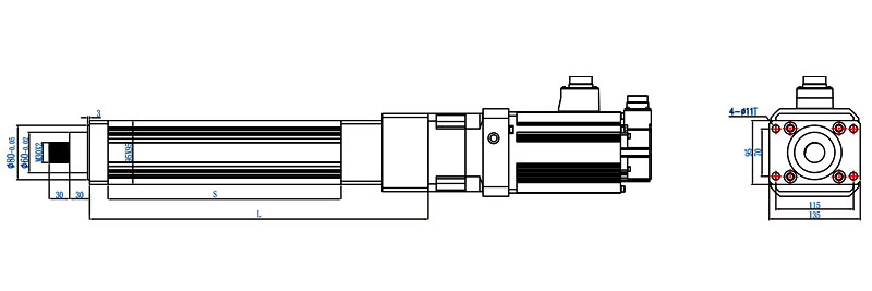 SFA95直联伺服电动缸结构图