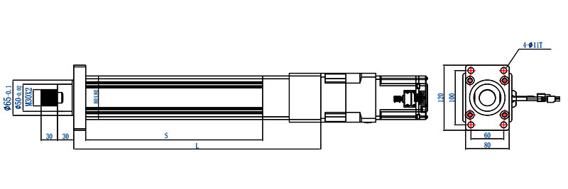 SFA80直联伺服电动缸结构图