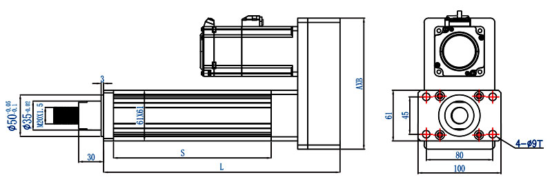 SFA60折叠式伺服电动缸结构图