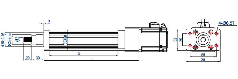 SFA50直联伺服电动缸结构图